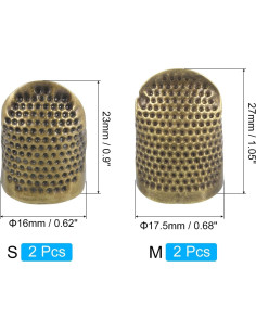 Protector de Dedo de Costura uxcell - 4 Pcs Metal Duradero 2