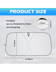 Protector Solar Parabrisas Coche YGDMD Tamaño M 140x70 cm 2