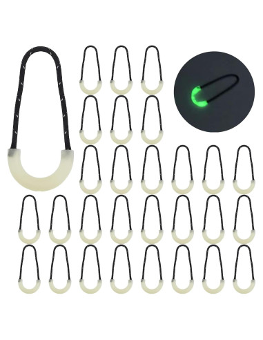 20 Tiradores de Cremallera Nylon U DonLeeving Luminiscente