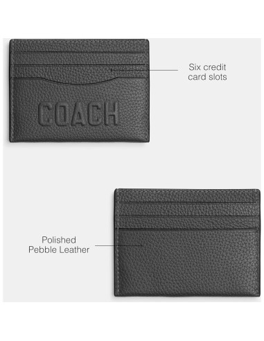 Cartera de Viaje Plana para Hombre Coach CZ001 Carbón