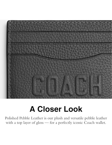 Cartera de Viaje Plana para Hombre Coach CZ001 Carbón