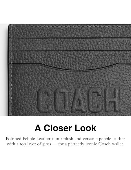 Cartera de Viaje Plana para Hombre Coach CZ001 Carbón