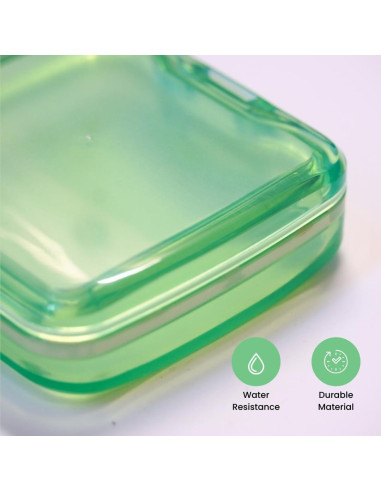 Organizador de Pastillas Memosan Portátil 4 Compartimentos Verde