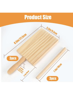 Tabla de Gnocchi KUAOOAUK 4-en-1 con 2 Rodillos y Cortador 2