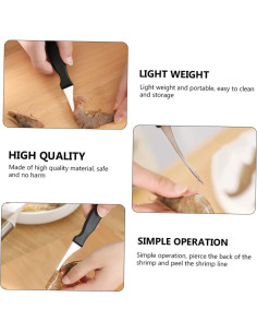 Herramienta de Pelado de Camarones Garneck 4 Piezas Acero Inoxidable 2