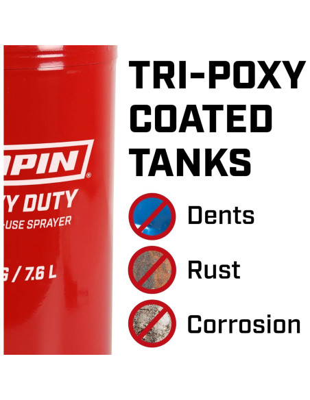 Pulverizador Chapin 1244 de 7.57L Tri-Poxy Rojo Profesional