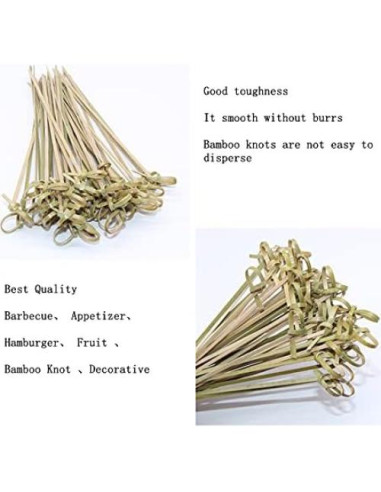200 Palillos de Bambú para Cócteles YAOSHENG 10.41 cm Ecológicos