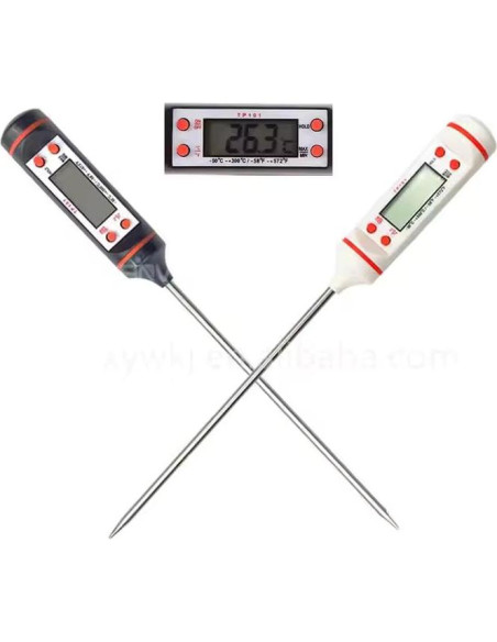 Termómetro Digital de Alimentos TP101 - Pantalla LCD, Sonda Instantánea