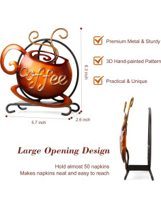 Soporte de Servilletas de Café Shinlar - Metal 16x6.6x16 cm 2