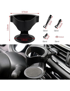 Soporte para Taza de Coche Suvnie Ajustable para Ventilación 2