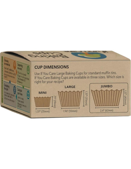 Forros de Cupcake Jumbo Si Te Importa - 576 Hojas Compostables