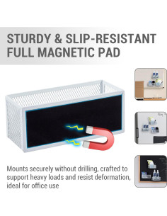 Cestas de Almacenamiento Magnéticas MyGift - Juego de 3 - Malla Blanca 2