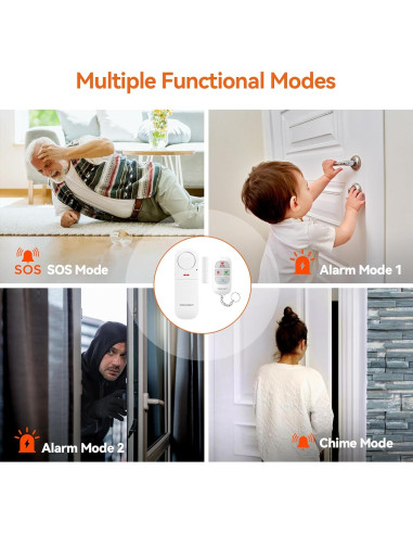 Sensor de Alarma TECKNET 2-Pack para Puertas y Ventanas