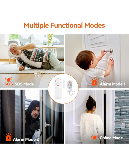 Sensor de Alarma TECKNET 2-Pack para Puertas y Ventanas