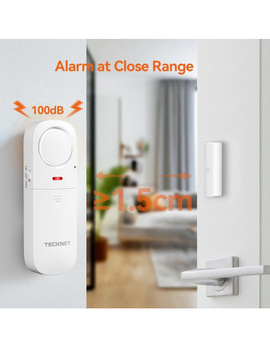 Sensor de Alarma TECKNET 2-Pack para Puertas y Ventanas
