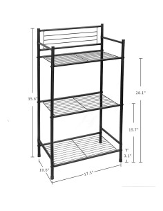 Estante de Almacenamiento 3 Niveles L&H UNICO Negro 2