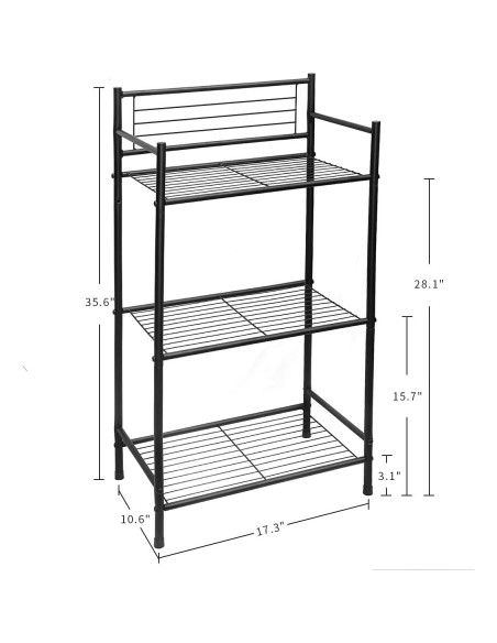 Estante de Almacenamiento 3 Niveles L&H UNICO Negro
