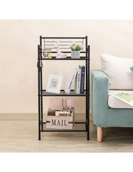 Estante de Almacenamiento 3 Niveles L&H UNICO Negro