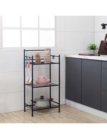 Estante de Almacenamiento 3 Niveles L&H UNICO Negro