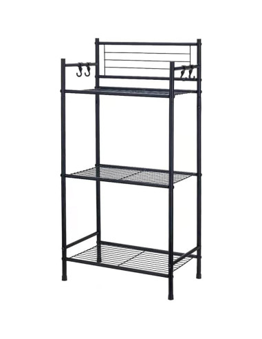 Estante de Almacenamiento 3 Niveles L&H UNICO Negro