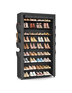 Estante para Zapatos BrFoYu 10 Niveles Negro Ahorra Espacio