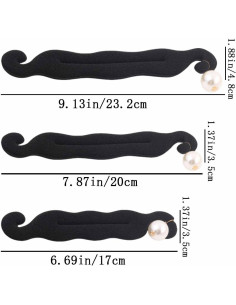 9 Piezas Creadores de Moño de Perlas Heogacinlia - Negro 2