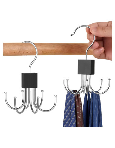 Organizador de Cinturones AYAWOW 2 Paquetes Metal Giratorio 360