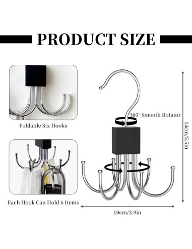 Organizador de Cinturones AYAWOW 2 Paquetes Metal Giratorio 360