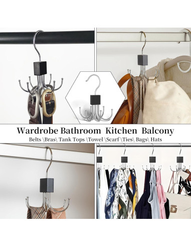 Organizador de Cinturones AYAWOW 2 Paquetes Metal Giratorio 360