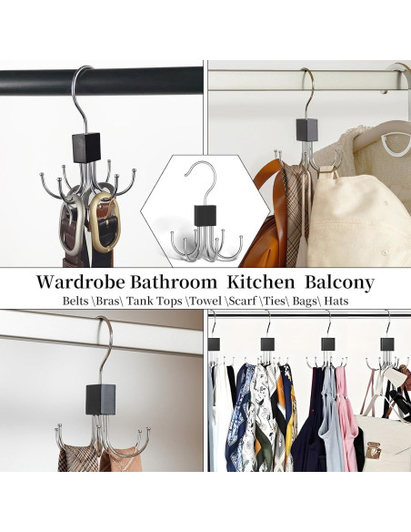 Organizador de Cinturones AYAWOW 2 Paquetes Metal Giratorio 360