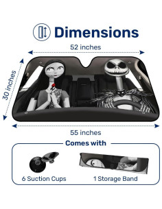 Sombrilla de Parabrisas GENANY Skellington 139.7x74.9 cm 2