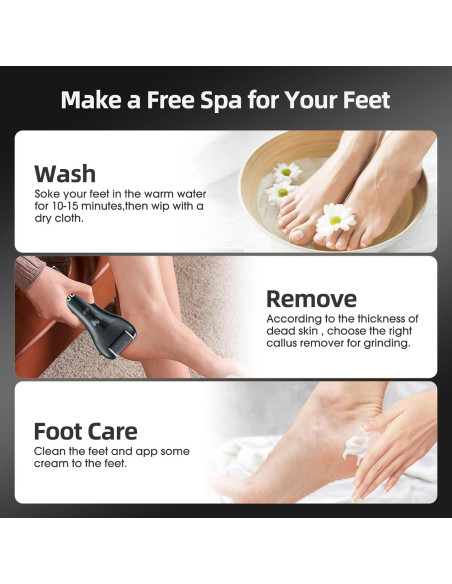 3 Cabezas de Rodillo de Reemplazo Crevauh para Pedicura