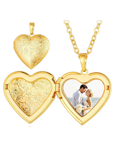Collar Locket Corazón Personalizado Custom4U con Foto 50.8 cm