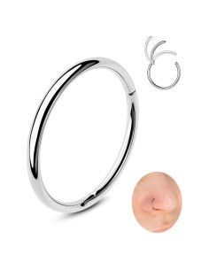 Aros Nasales OUFER 20G Acero Quirúrgico 316L 8mm Plata