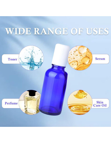 Botellas de vidrio azul 30ml ASTRAQLE 3PCS con rodillo