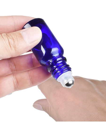 Botellas de vidrio azul 30ml ASTRAQLE 3PCS con rodillo