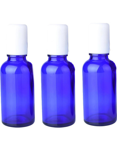 Botellas de vidrio azul 30ml ASTRAQLE 3PCS con rodillo