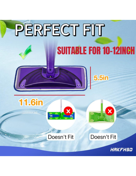 Paquete de 4 Almohadillas Reutilizables Hakfhsd para Swiffer Wet Jet 32x17cm