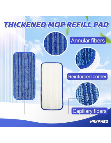 Paquete de 4 Almohadillas Reutilizables Hakfhsd para Swiffer Wet Jet 32x17cm