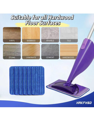 Paquete de 4 Almohadillas Reutilizables Hakfhsd para Swiffer Wet Jet 32x17cm
