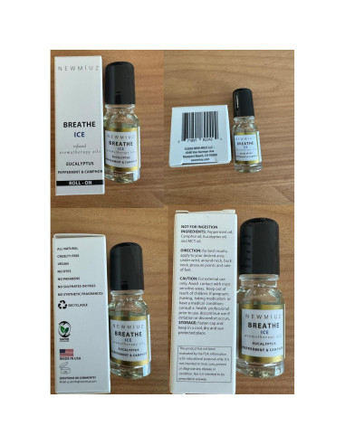 Roll On Aceite Esencial Breathe Easy New Miuz 10ml Menta Eucalipto