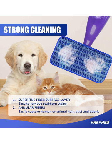 Paquete de 4 Almohadillas Reutilizables Hakfhsd para Swiffer Wet Jet 32x17cm