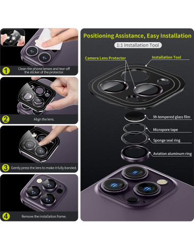 Protector de Lente de Cámara WSKEN para iPhone 14 Pro Max/Pro