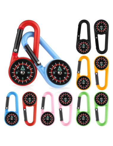 12 Llavero de Brújula Styquenzer Colorido para Camping