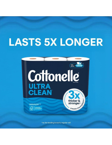 Papel Higiénico Cottonelle Ultra Clean Mega 6 Rollos 284 Hojas
