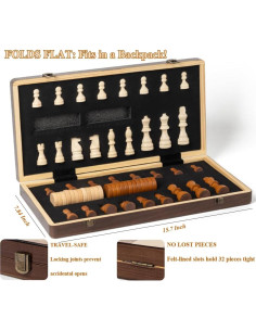 Juego de Ajedrez Magnético Happyramid 39.1 cm Portátil Madera 2