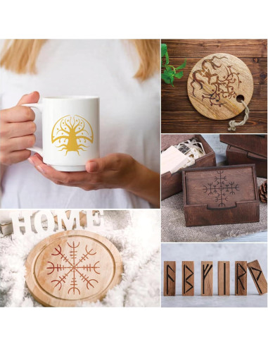 60 Plantillas de Runas para Pintar - YHSLMH - 7.62 cm