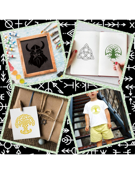 60 Plantillas de Runas para Pintar - YHSLMH - 7.62 cm