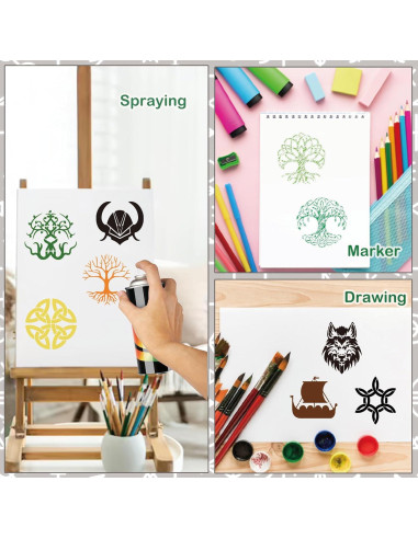 60 Plantillas de Runas para Pintar - YHSLMH - 7.62 cm