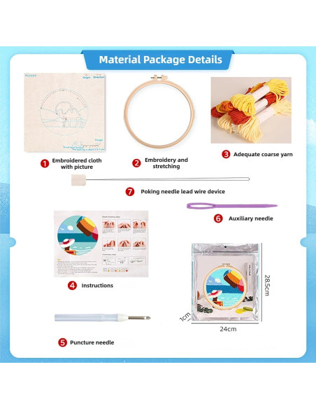 Kit de Punch Needle Genérico 20 cm para Principiantes DIY